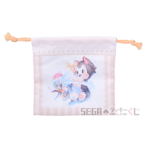 C賞-3 巾着 ピノキオ [約17cm×16.5cm]