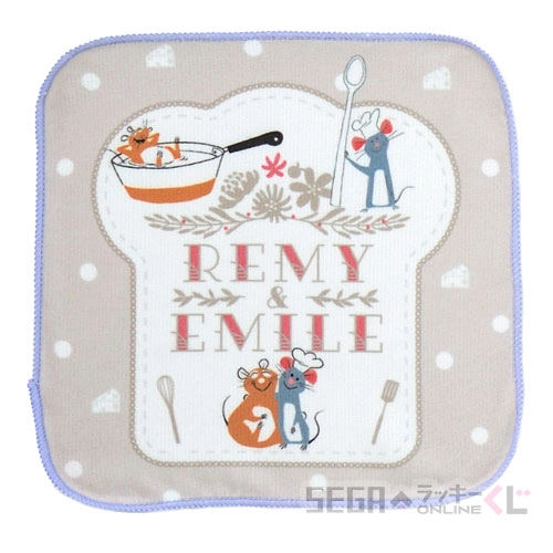 E賞-10 いろいろアートハンドタオル レミーのおいしいレストラン [約20cm×20cm]