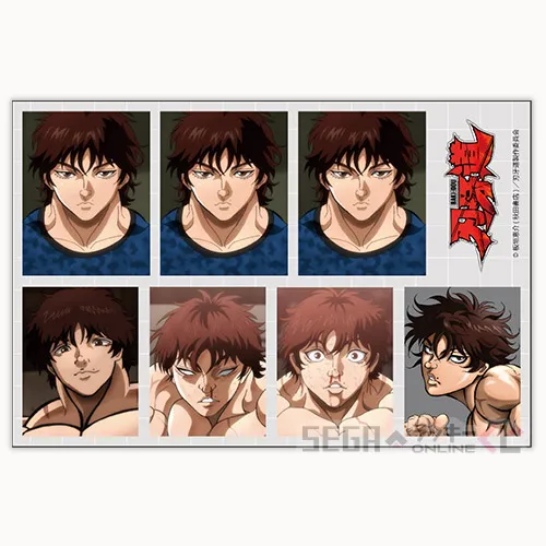 E賞-1 証明写真風ステッカー 範馬刃牙 全長約15cm