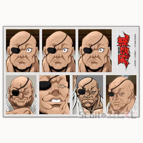 E賞-6 証明写真風ステッカー 愚地独歩 全長約15cm
