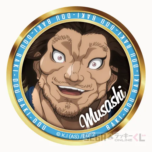 G賞-3 缶バッジ 宮本武蔵 全長約7.5cm